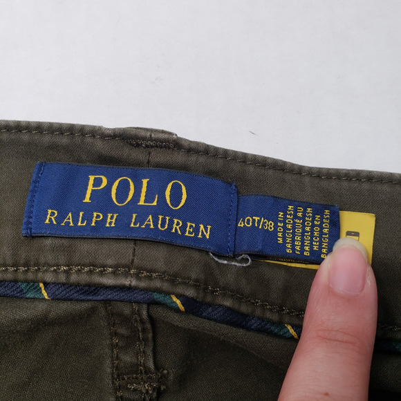 Polo Ralph Lauren Varick Slim Straight Stretch Sateen Pant Mens 40x38 Tall Green - Picture 3 of 16